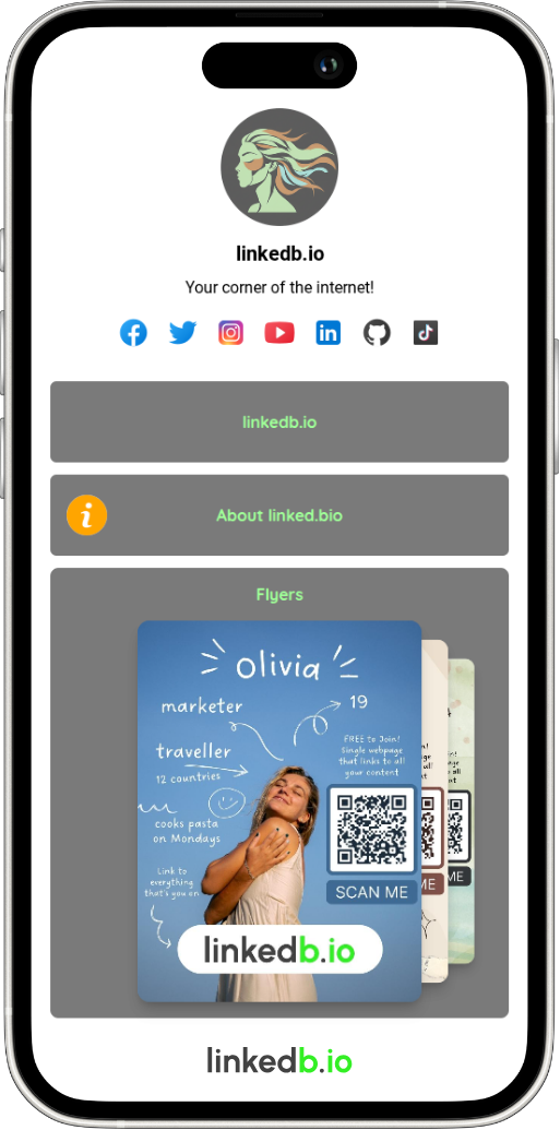 LinkedBio Phone View